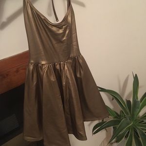Gold American apparel skater dress